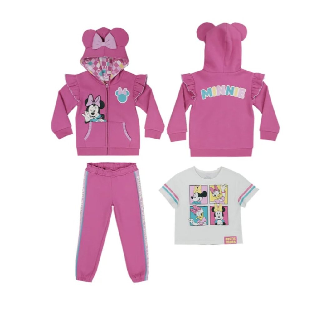 NWT Minnie Mouse Kids' 3-piece Full Zip Set in Pink Size 2T